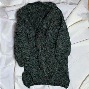 Green Chunky Knit Cardigan